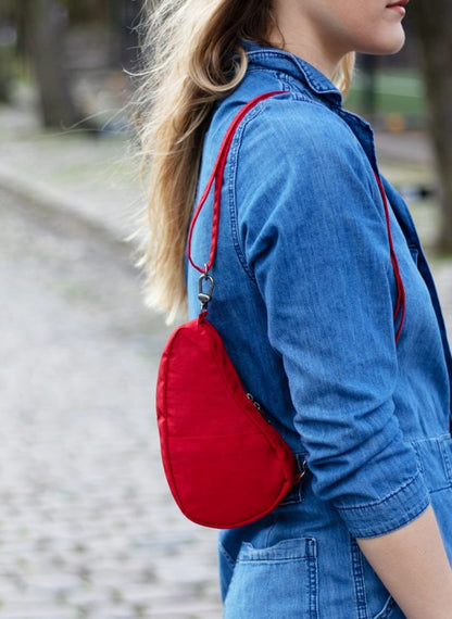 Textured Nylon Mini Baglett Crimson